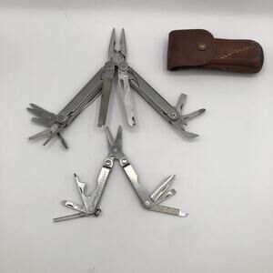 Original Leatherman Wave Multi-Tool w/ Sheath + Leatherman Micra READ DESCRIPTIO